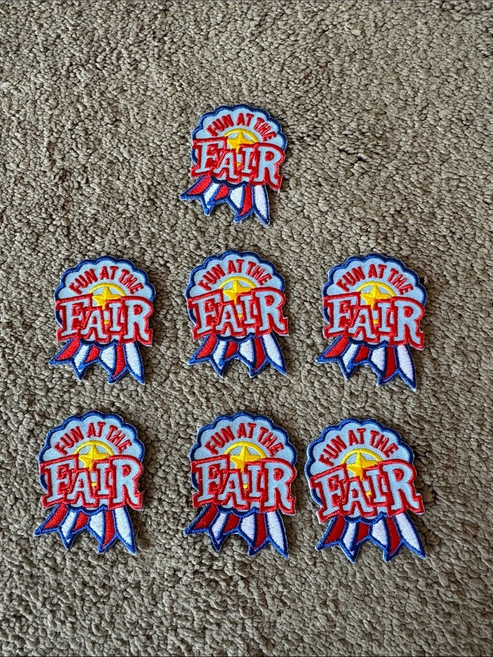 Fun at the Fair Kids Iron-On Patch - Red, Blue & Yellow